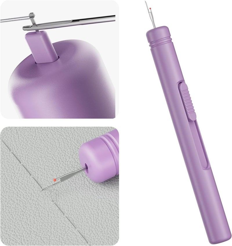 QinYj 2 in 1 Automatic Needle Threaders Seam Ripper Sewing Tools Family Life Sewing Tools Seam Rippers Telescopic Safety Threading Device - Image 3
